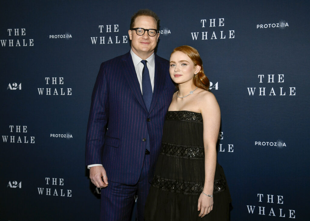 Brendan Fraser and Sadie Sink at the premiere of ''The Whale'' in New York City