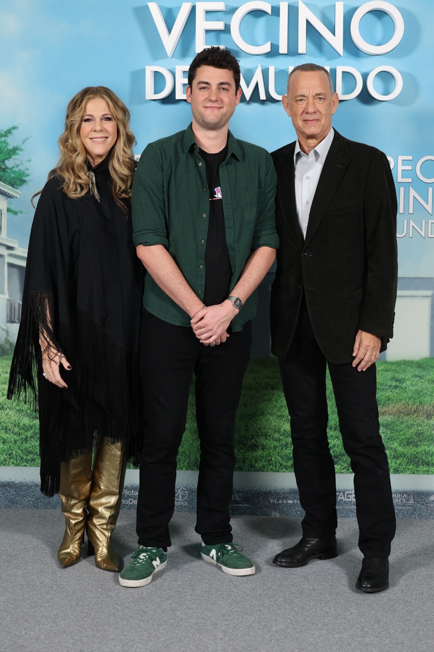 Tom Hanks with his wife, Rita Wilson, and son Truman at the photocall of ''A Man Called Otto'' at the photocall of ''A Man Called Otto''