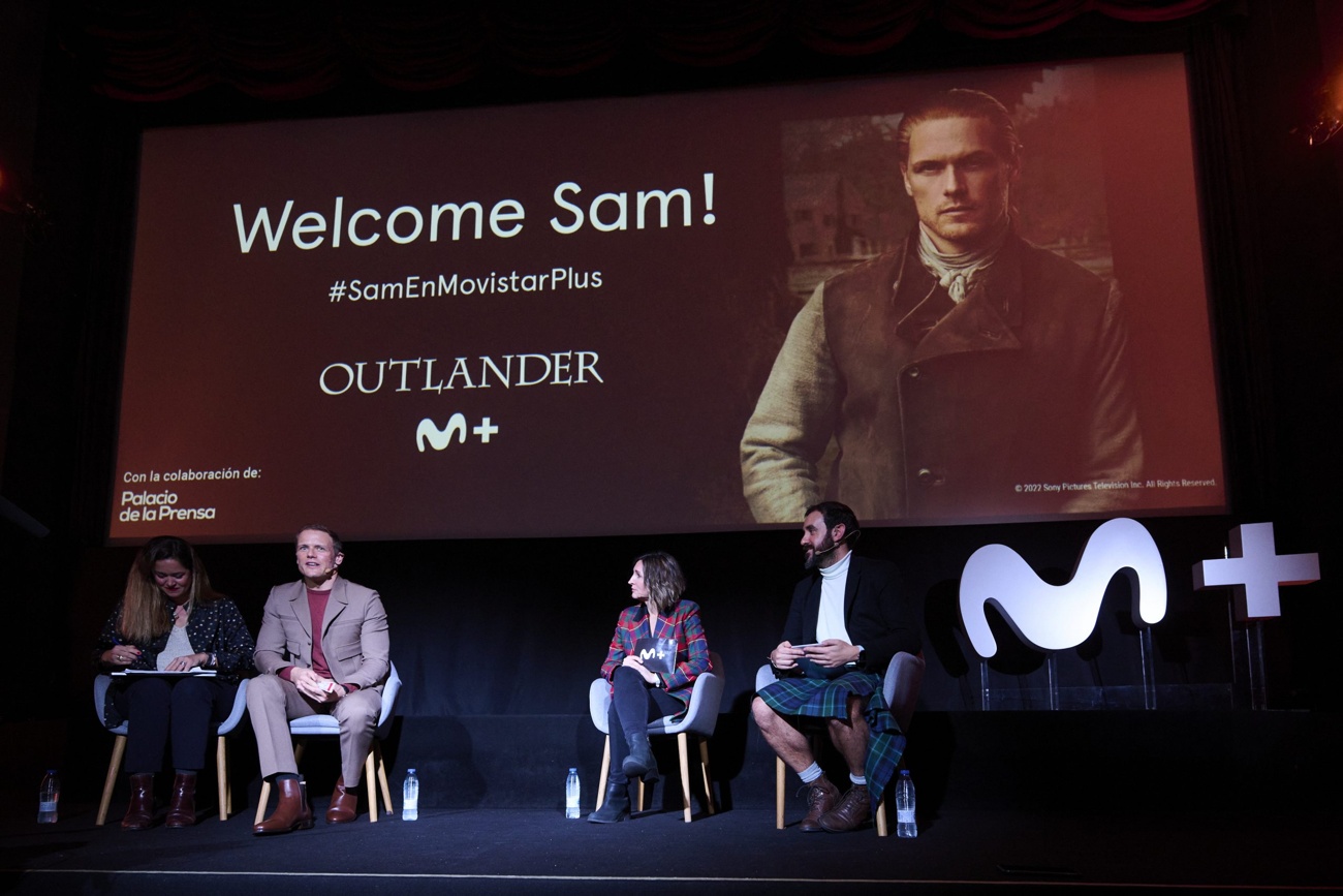 Sam Heughan at a meeting with fans in Spain