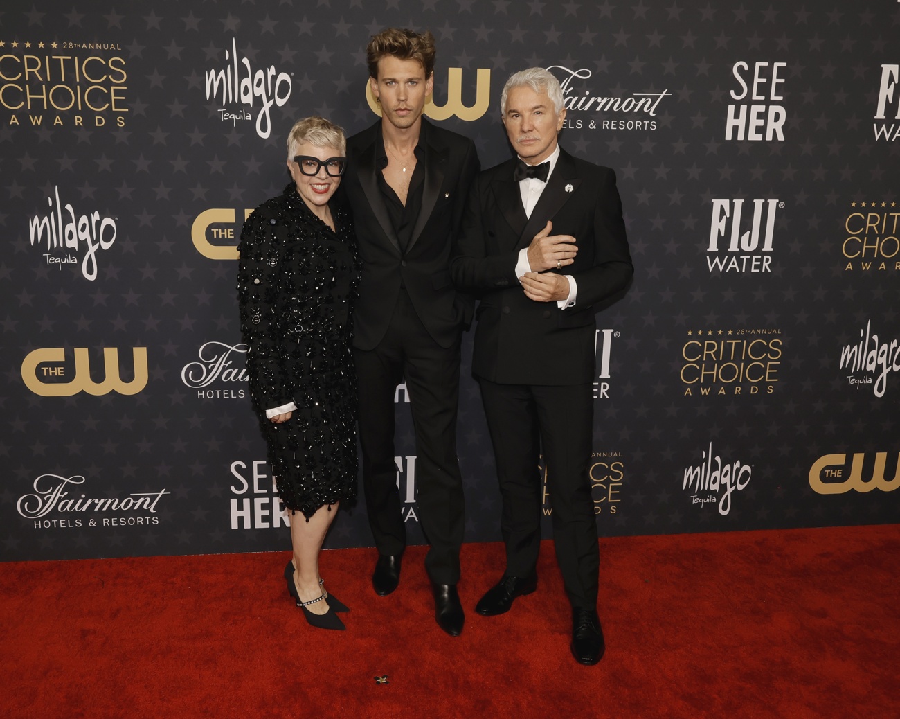 Catherine Martin, Austin Butler and Baz Luhrmann at the 28th Annual Critics Choice Awards