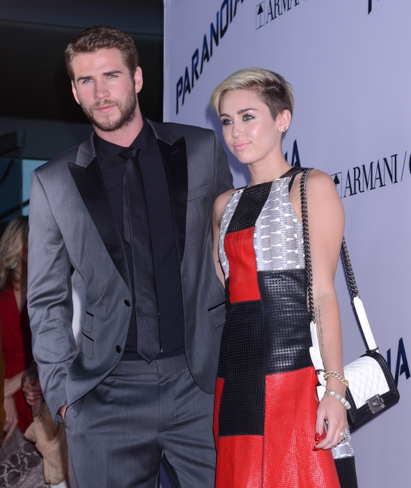 Miley Cyrus shows her support for Liam at the premiere of his movie ''Paranoid''.