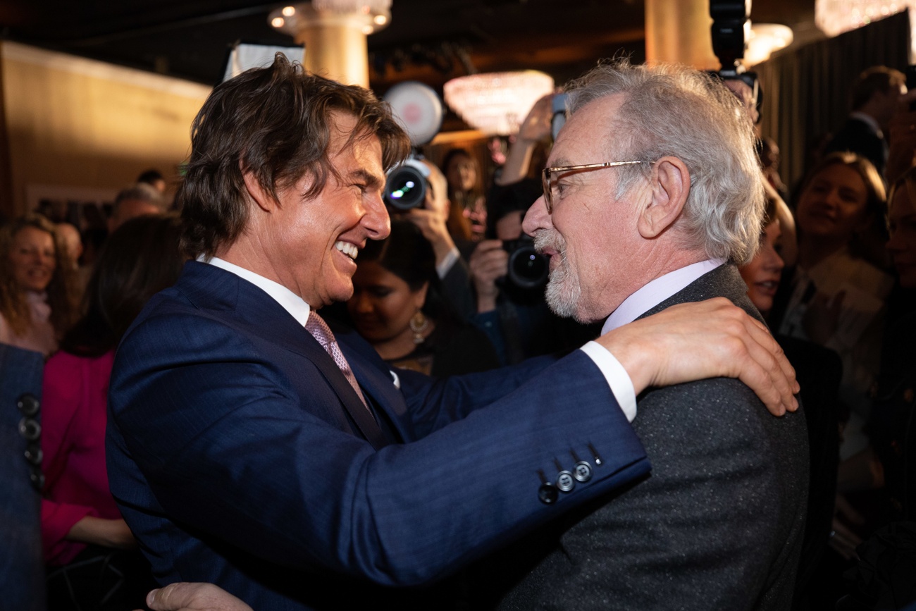 Tom Cruise et Steven Spierlberg au déjeuner des nominés aux Oscars