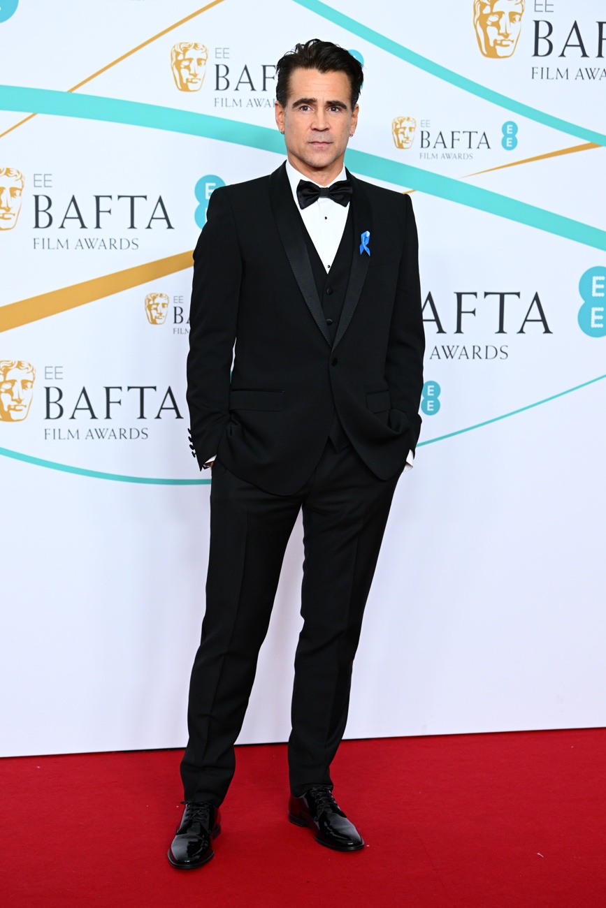 Colin Farrell sul tappeto rosso dei Bafta Awards