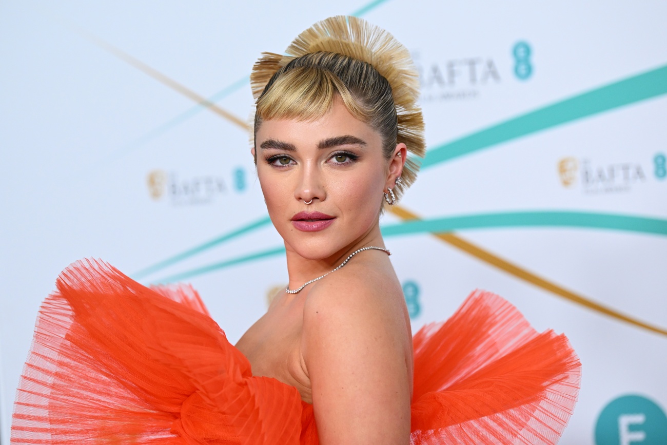 Florence Pugh on the red carpet at the Bafta Awards