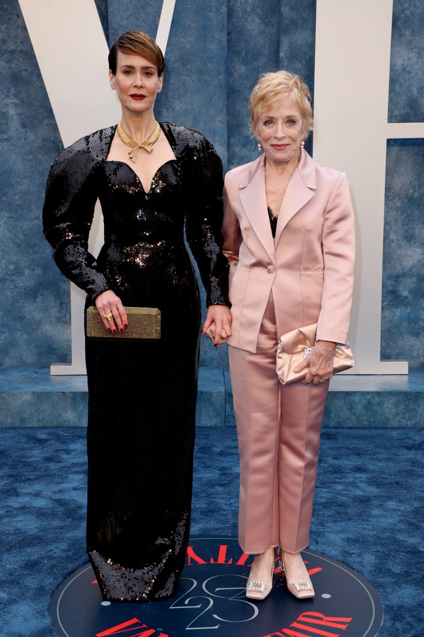 Sarah Paulson and Holland Taylor at the Vanity Fair Oscars party