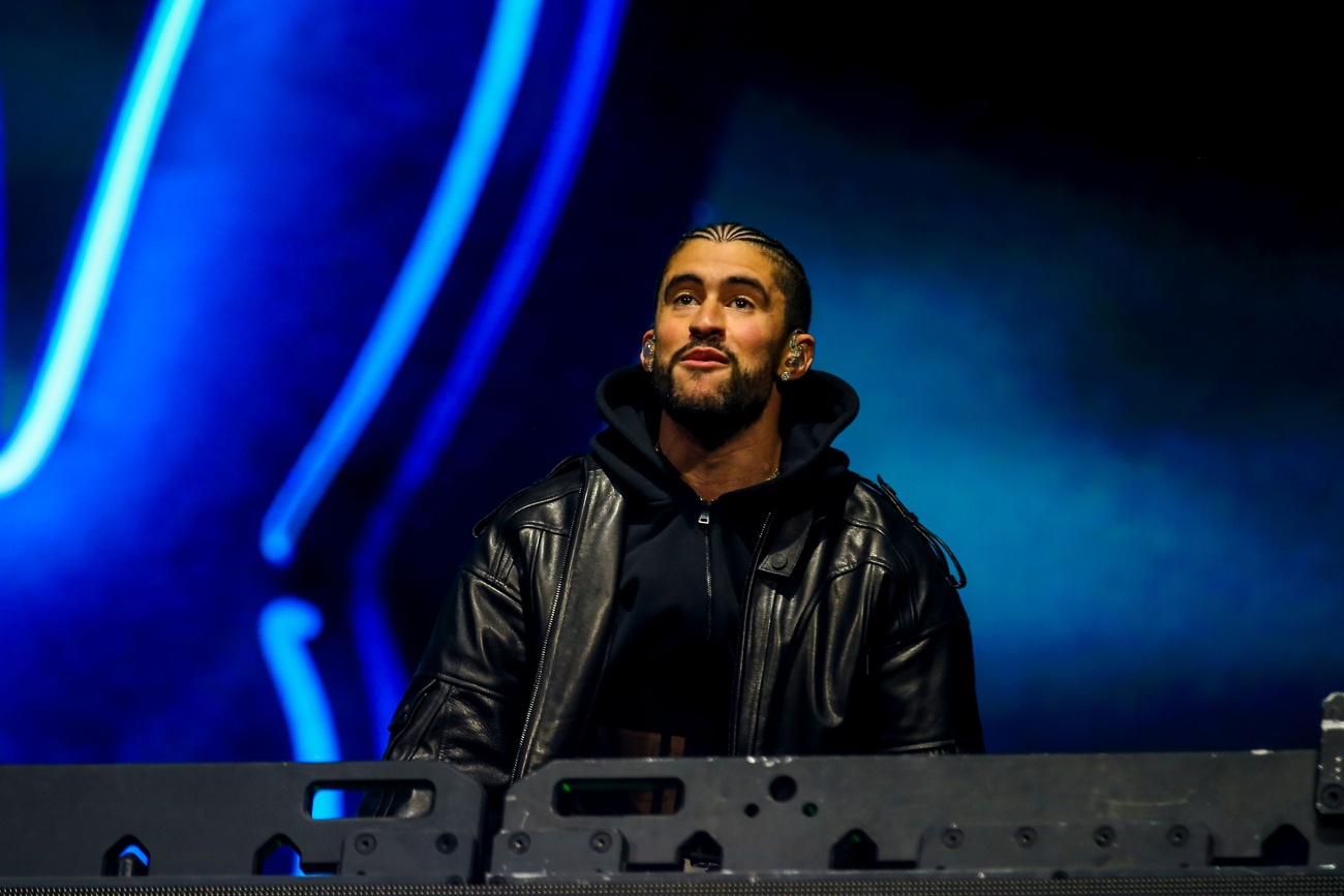 Bad Bunny on stage at Coachella Bad Bunny on stage at Coachella