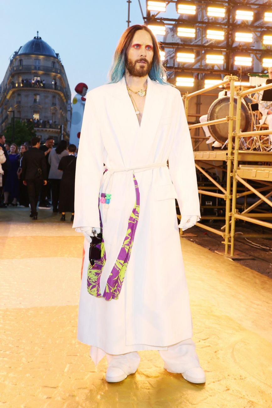 Jared Leto en el desfile de la primera colección de Pharrell Williams para Louis Vuitton
