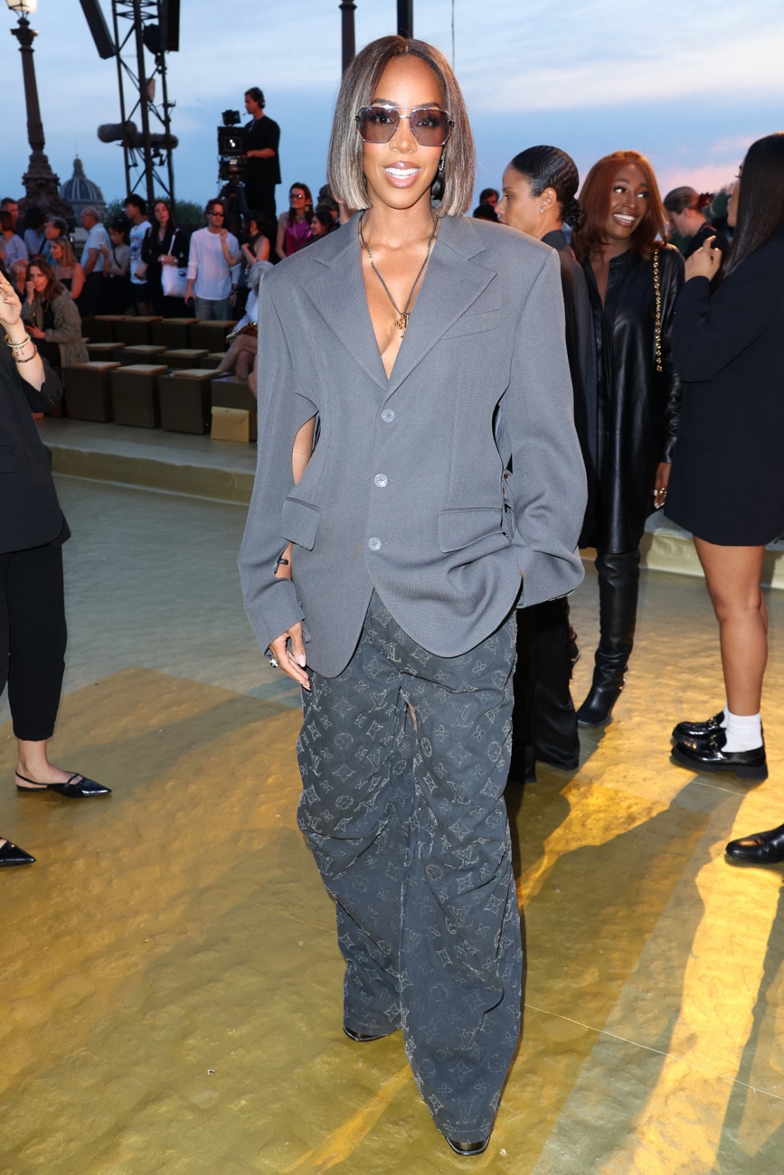 Kelly Rowland en el desfile de la primera colección de Pharrell Williams para Louis Vuitton
